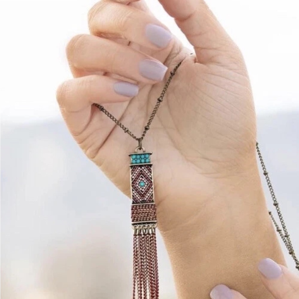 Plunder Vera Louise Brown Tassel Necklace
